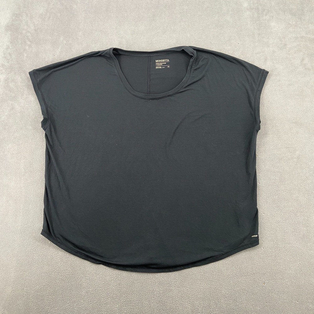 Mondetta Top Womens 2XL Black Stretch Logo Performance Luxury Training Running